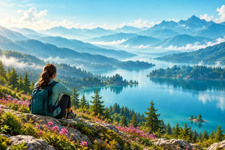 Paisaje con colores equilibrados y profundidad atmosférica